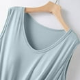 thumbnail image 4 of Fanxing Nightgowns for Women Built in Bra Sleeveless Long Night Gowns Nightdress with Pockets Soft Ladies Gown Light Blue,XL, 4 of 6