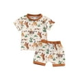 thumbnail image 2 of Elippeo Toddler Boys Western Shorts Sets 6 12 18 24 Months 3 Years Short Sleeve Cactus Cattle/Cactus Horse Print Tops and Drawstring Shorts Sets, 2 of 9