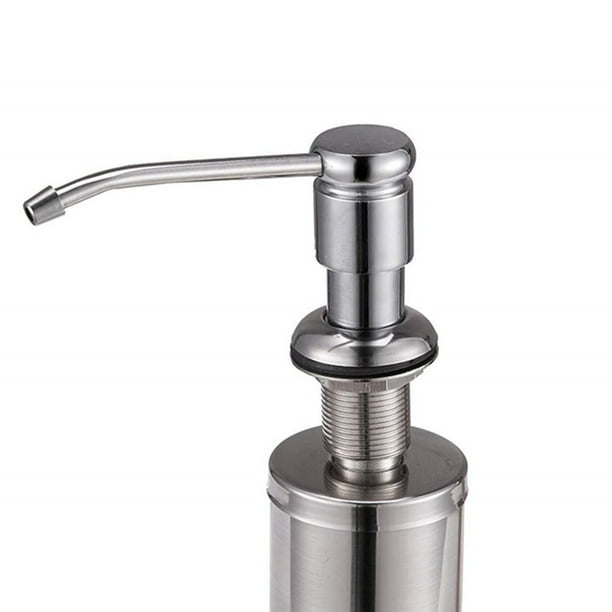 Bomba dispensadora de jabón de 300 ml con instalación de cubierta para fregadero de cocina, cuerpo de acero inoxidable