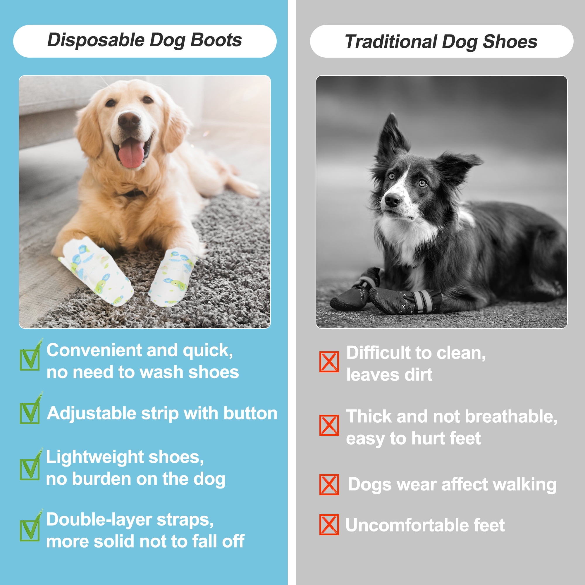 Unique Bargains Dog Foot Covers Waterproof Paw Protectors 5 Sets Medium