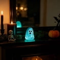 thumbnail image 6 of Dmlowu Halloween Decor Indoor Party Favors - 3 Pack Mini Ghosts Glow in The Dark, Tiny Resin Statue Ornaments Ghost Decor for Shelf Desk Mantel Home, 6 of 6