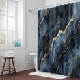 thumbnail image 5 of Black Marble Fabric Shower Curtain Modern Abstract Art Washable Shower Curtains for Bathroom, Waterproof Bath Curtain with Hooks Home Decor 72x72in, 5 of 8