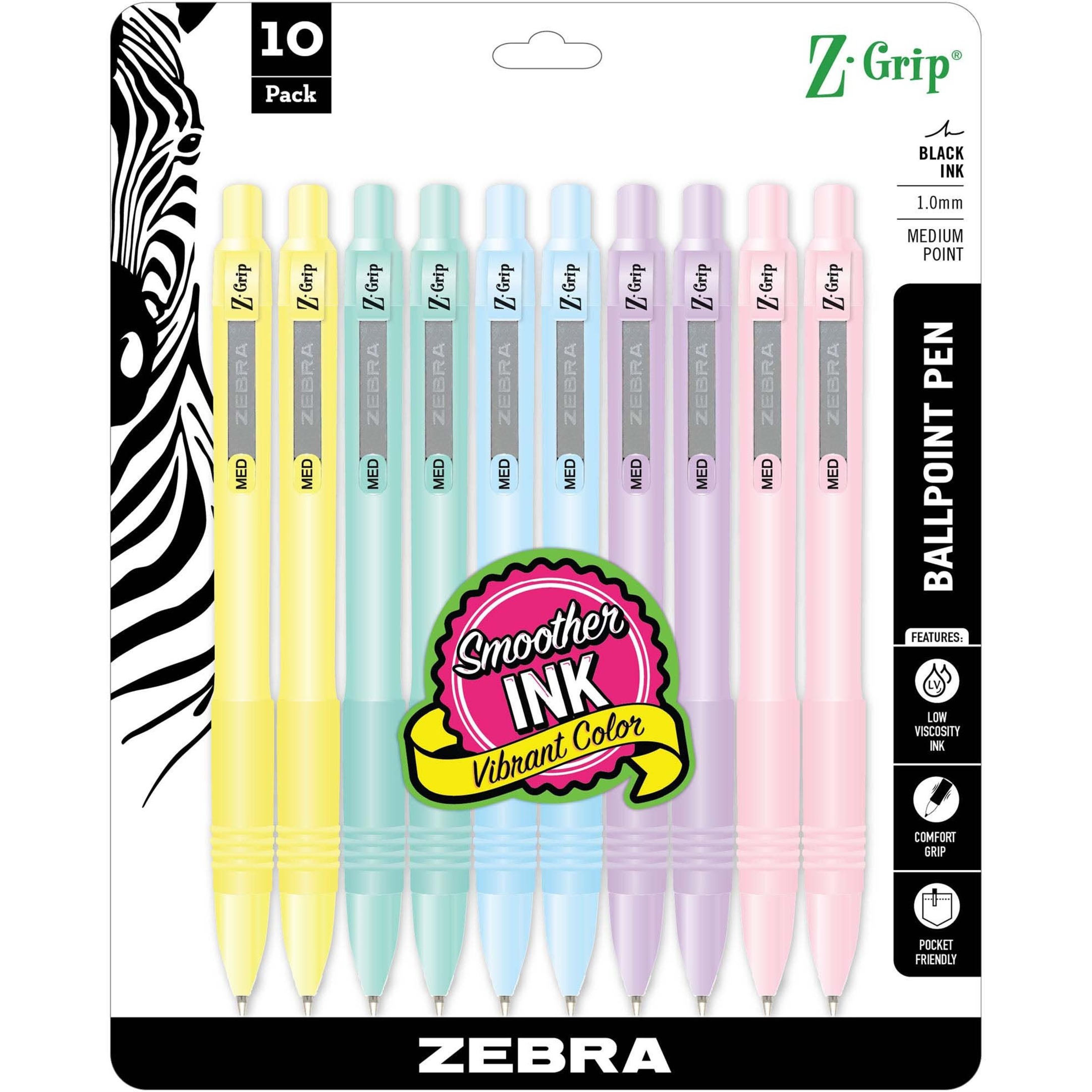 Zebra Pen Z-Grip Smooth 3er-Pack – Glam Blue Marble Design, Glatt Schreibende Kugelschreiber