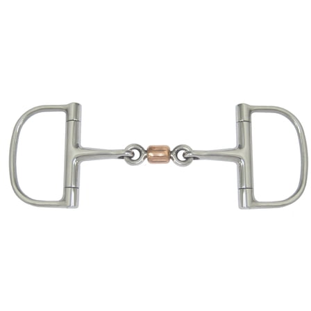 AJ Tack 3-Piece Copper Roller Dee Ring Snaffle Bit