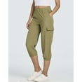 thumbnail image 5 of 3 Pack:Women's Woven Cargo Capri Jogger Pants Tactical Hiking 5 Pockets Water Resistant Quick Dry Active Pockets Drawstring, 5 of 7