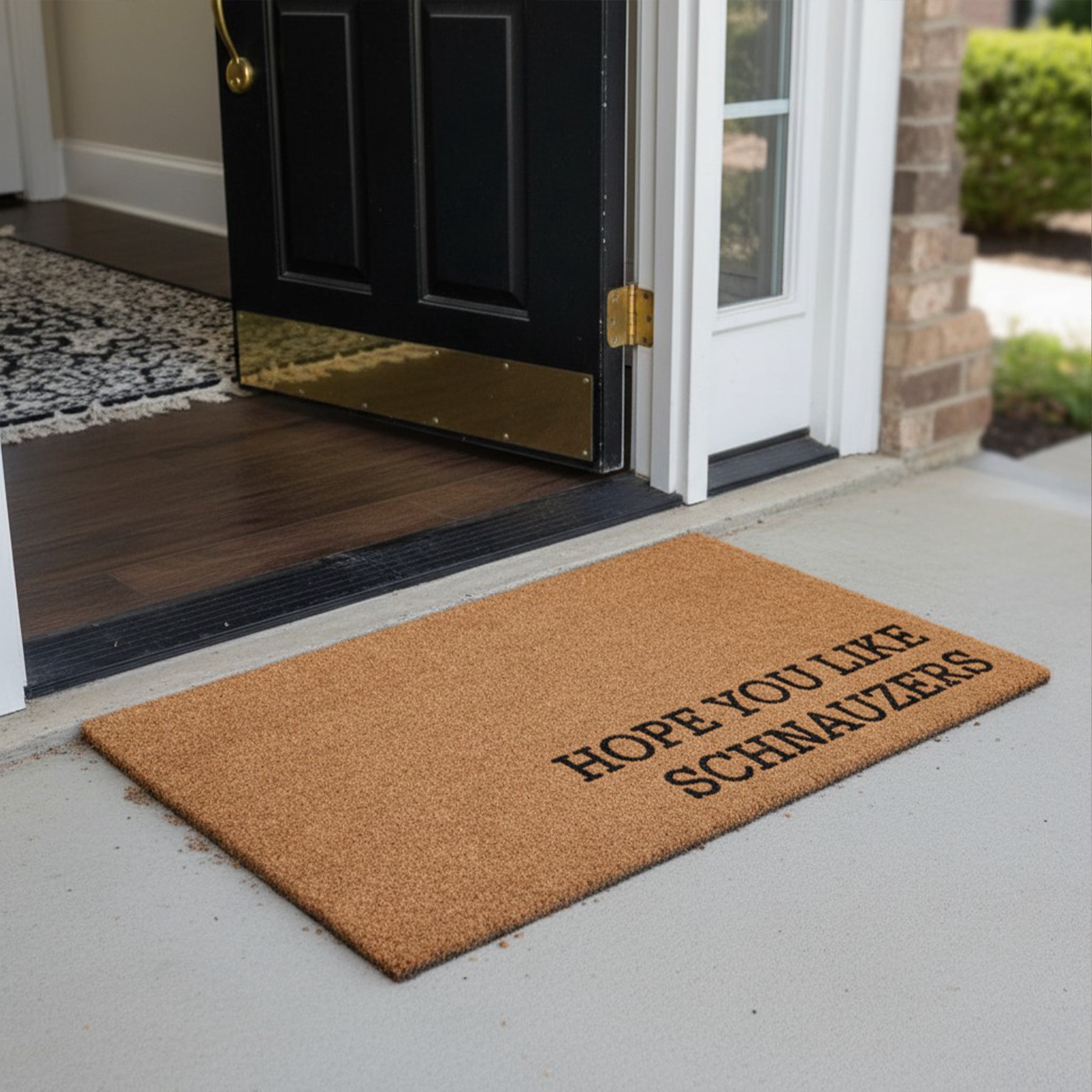 Hope You Like Schnauzers Non Slip Vinyl Backing, Front Doormat, Entryway Doormat, 24"x36"