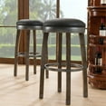 thumbnail image 3 of Counter Stool with Graystone and Black Faux Leather Seat, Set of 2, 3 of 13