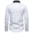 thumbnail image 5 of YLSDY Fashion Mens Tops Color Block Loose Fit Blouse for Man Long Sleeve High Neck Faux Satin Formal Summer Fall Shirts 2025 White M, 5 of 7