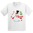 thumbnail image 3 of Inktastic Top Hat Snowman with Christmas Tree and Candy Cane Youth T-Shirt, 3 of 5
