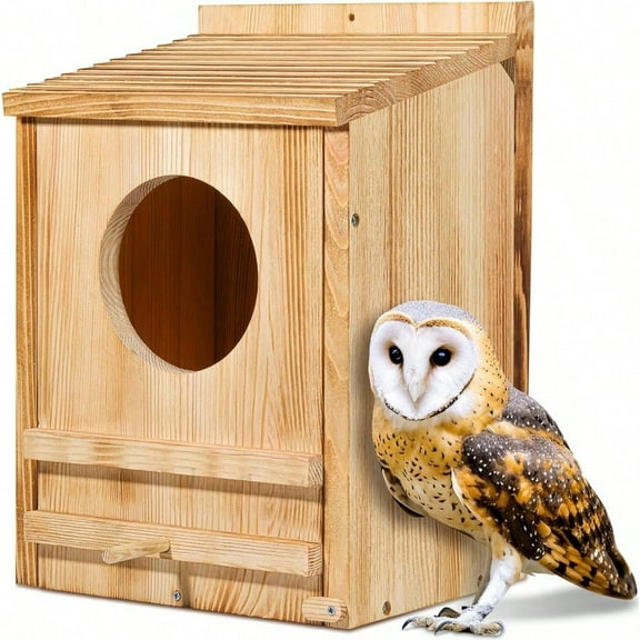 Large Barn Owl HouseOwl Nesting Box For Outside Wooden Nest House Large Handmade Bird Houses For Outside Suitable For Wildlife Barn Eastern Screech Great Horned Easy Assembly Required 10.68.715
