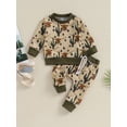 thumbnail image 2 of Wassery Western Baby Girls 2 Piece Outfit Horse Print Long Sleeve Sweatshirt and Elastic Pants Set Infant Cowgirls Fall Winter Clothes, 2 of 9