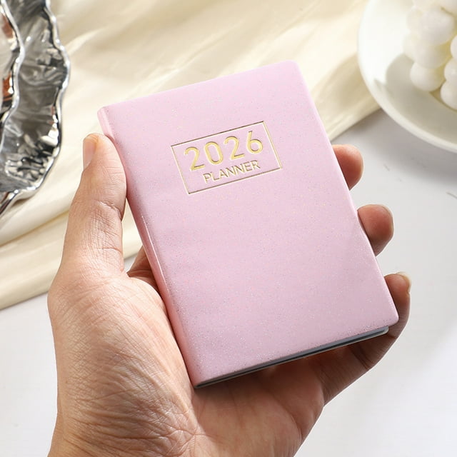 Djiypn Small Pocket Notebook A7 Mini Planner - 128 Pages 3x4 Inch Pocket Calendar Planner for Women Men Home Office Supplies - Daily Planner Notebook