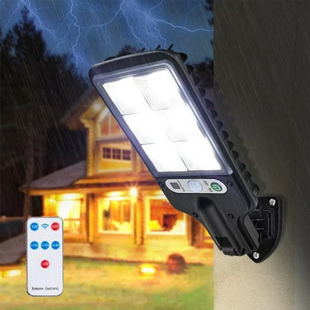 

Inkach Clearance Solar Street Light Ip65 Waterproof Outdoor Solar Powered Lights Dusk To Da-Wn with Motion Sensor Led Security Flo-Od Light for Parking Lot Remote Control