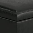 thumbnail image 4 of Owen 48 inch Wide Mid Century Modern Rectangle Rectangular Storage Ottoman in Distressed Black Vegan Faux Leather, Assembled, 4 of 10