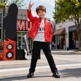 thumbnail image 6 of 3-Piece Dance Star Costume Retro Stage Outfit Pop Star Halloween Costume Set with Jacket and Pants for Cosplay Party 110, 6 of 9