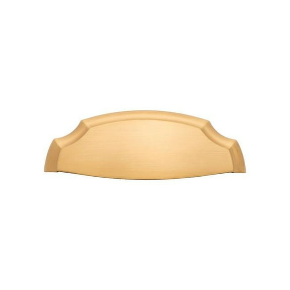Belwith BWH077872 BGB 3 in. 96 mm Center-Center Style Cup, Cabinet & Drawers Pull, Brushed Gold Brass