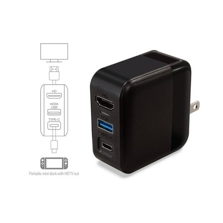 Hyperkin - Armor3 - Travel Dock Charger for Nintendo Switch - Black
