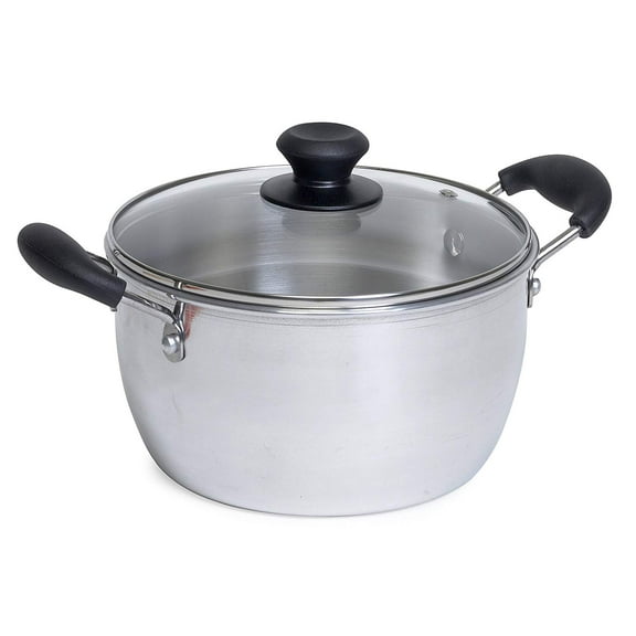 IMUSA IMU-00080T 8-Qt. Aluminum Pot with Glass Lid and Bakelite Handles