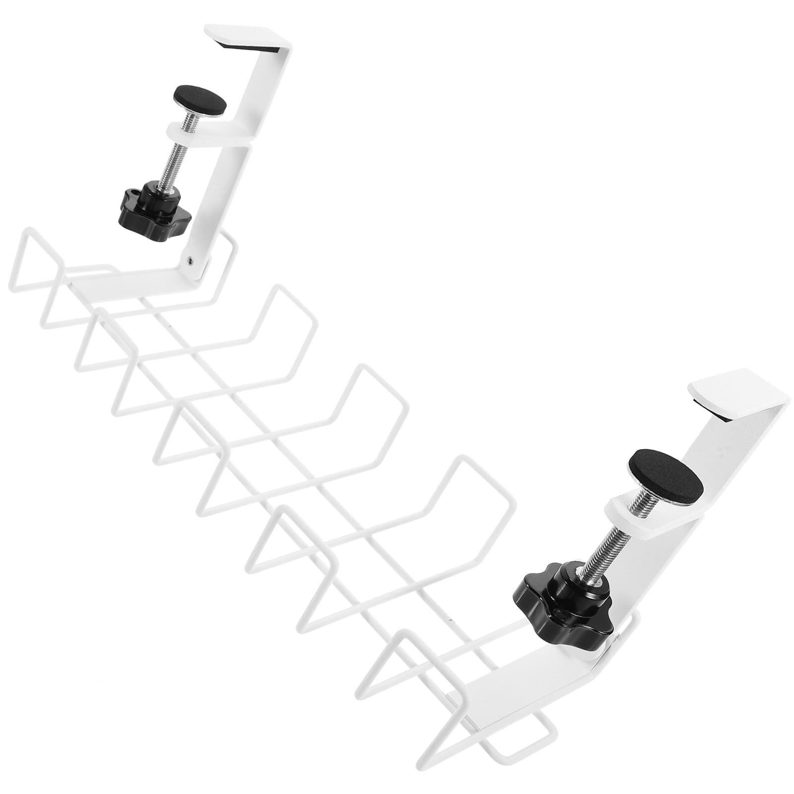 FRCOLOR Wires Office Supplies Cable Management Rack Desk Cable Shelf 36x11.5cm White