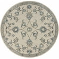 thumbnail image 1 of homeroots home decor 396273 5’ Round Beige and Blue Filigree Area Rug, 1 of 1