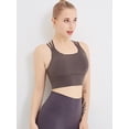 thumbnail image 4 of Strappy Crisscross Back Padded Wirefree Yoga Activewear Sports Bras Top for Women, Ash, Small, 4 of 5