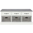 thumbnail image 1 of Bowery Hill 6 Drawer Storage Bench in White and Gray, 1 of 7