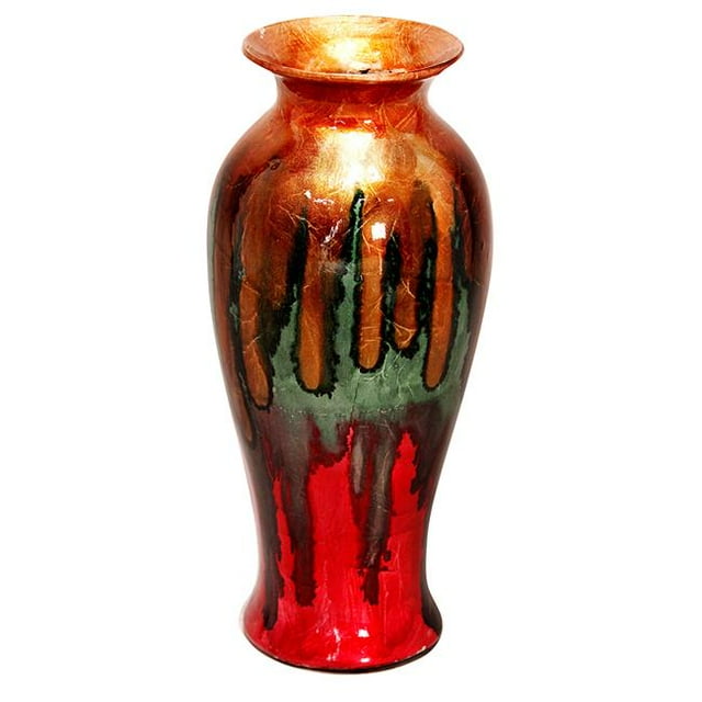 Heather Ann Creations W1039-243 Judith 21 in. Foiled & Lacquered Ceramic Vase - Multi-Color