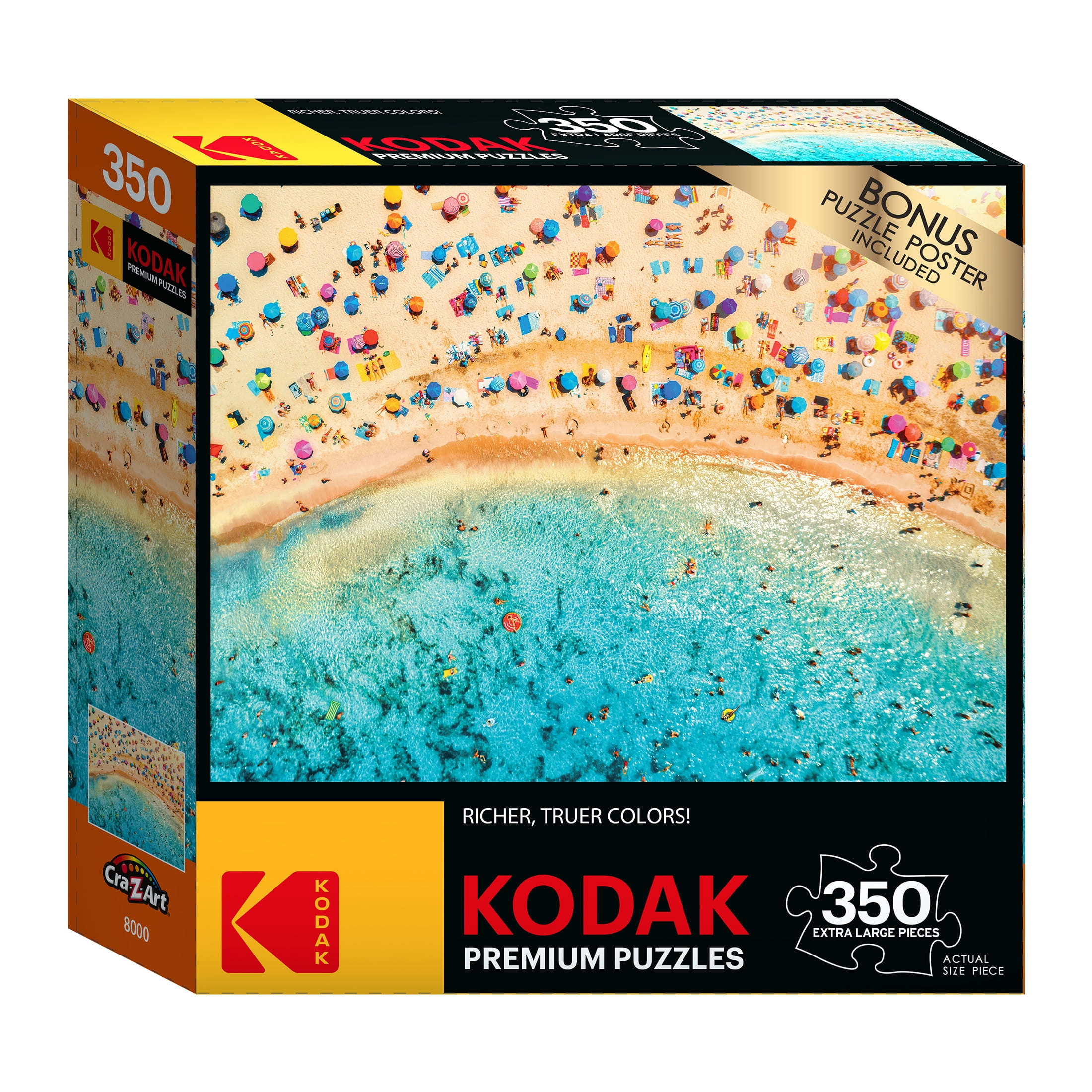 Cra-Z-Art Kodak 350-Piece Sandy Beach with Colorful Umbrellas Adult Jigsaw Puzzle