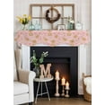 thumbnail image 4 of Pink Christmas Fireplace Mantle Scarf, Xmas Gingerbread Winter Cane Candy Snowflakes Mantel Cover Table Runner for Home Living Room Door Window, Indoor Outdoor Holiday Party Decor 17" x 90", 4 of 6