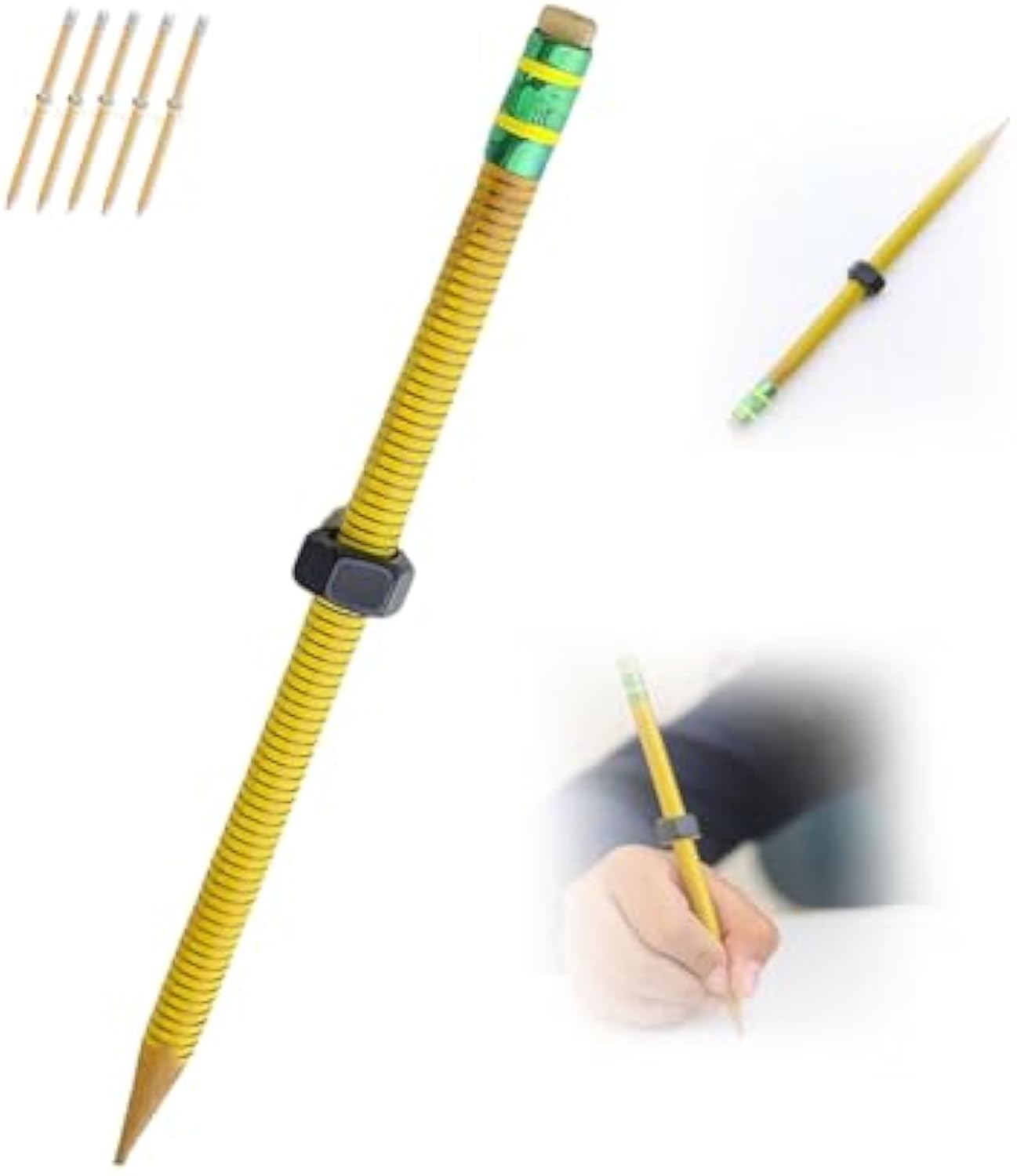 Crayon Anti-Stress Fileté En Bois - Avec écrou Coulissant, Pour Se Concentrer, école, Bureau (18 Cm)