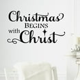 thumbnail image 5 of Christmas Begins with Christ North Star Vinyl Lettering Wall Decal Sticker Christmas Holiday Decals - Size: 16.5" H x 29" L  - Color: Black, 5 of 7