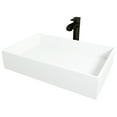 thumbnail image 3 of VIGO Matte Stone Montauk Composite Rectangular Vessel Bathroom Sink in White with Niko Faucet and Drain in Matte Black, 3 of 11