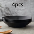 thumbnail image 1 of CNKOO 2/4/6/10pcs  8.86inch Shatterproof Black Plastic Deep Dish - Stone Pattern Design Round Tableware  Suitable for Pasta  Salad  and Desert – Microwave & Dishwasher Safe. Ideal Choic, 1 of 6