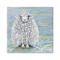 Stupell Industries Abstract Sheep Modern Splatter Animals & Insects Painting Gallery Wrapped Canvas Print Wall Art, 36 x 36