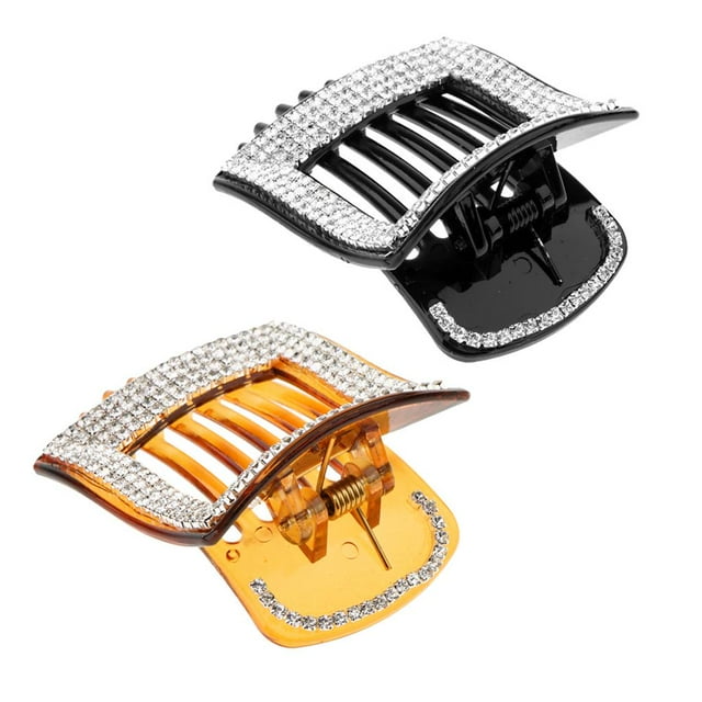 2 uds, pinza de cabellero con de imitación brillante, pasador de cristal, accesorios de joyería para estilizar el cabello para mujeres, cabellero grue