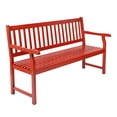 thumbnail image 3 of JONATHAN Y Laurel 59.1" 3-Seat Slat-Back 600-Lbs Support Acacia Wood Outdoor Garden Patio Bench, Red, BNH101D, 3 of 6
