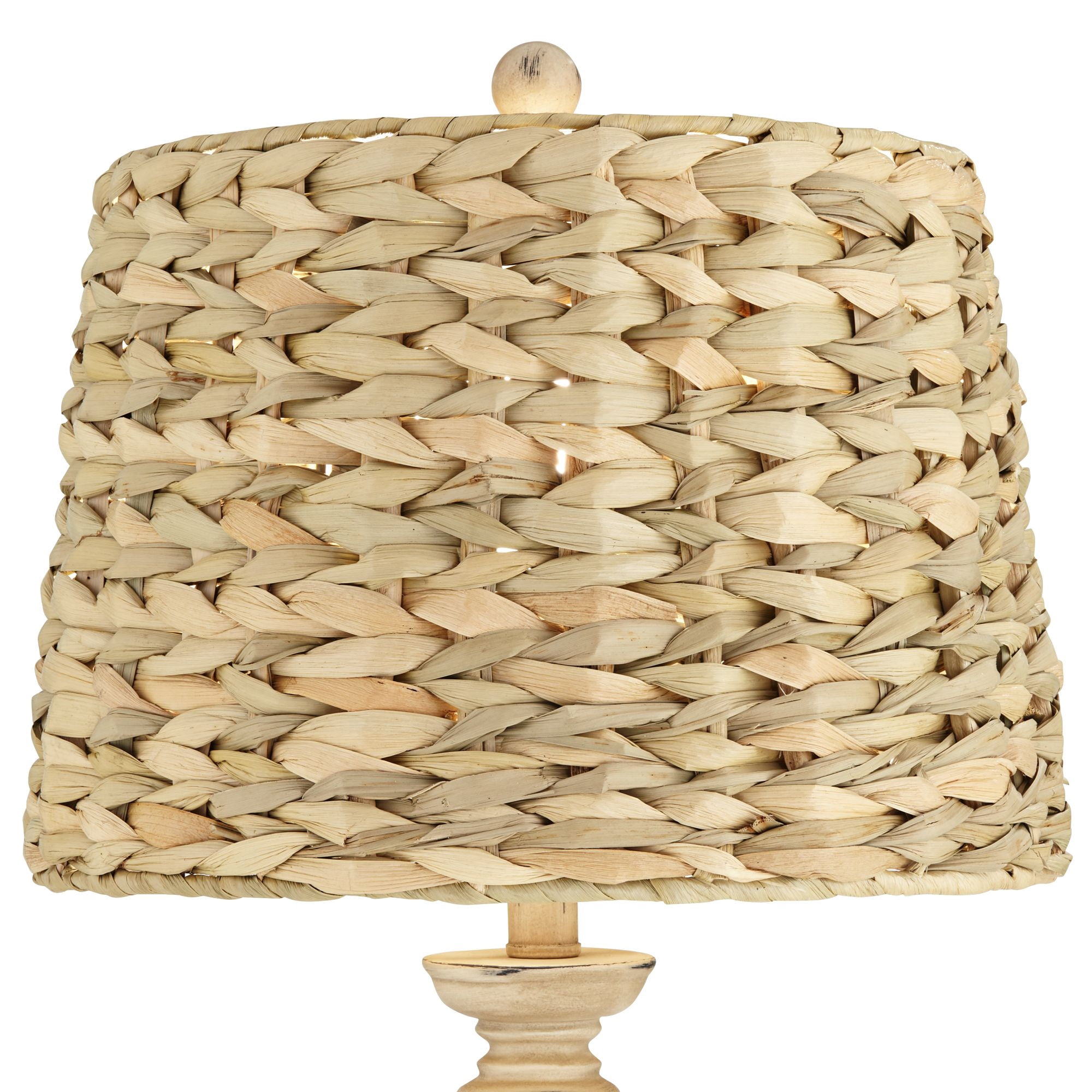 Regency Hill Carlisle Modern Coastal Table Lamps 26 1/2" High Set of 2 Beige Sea Grass Tapered Drum Shade for Bedroom Living Room Bedside Nightstand