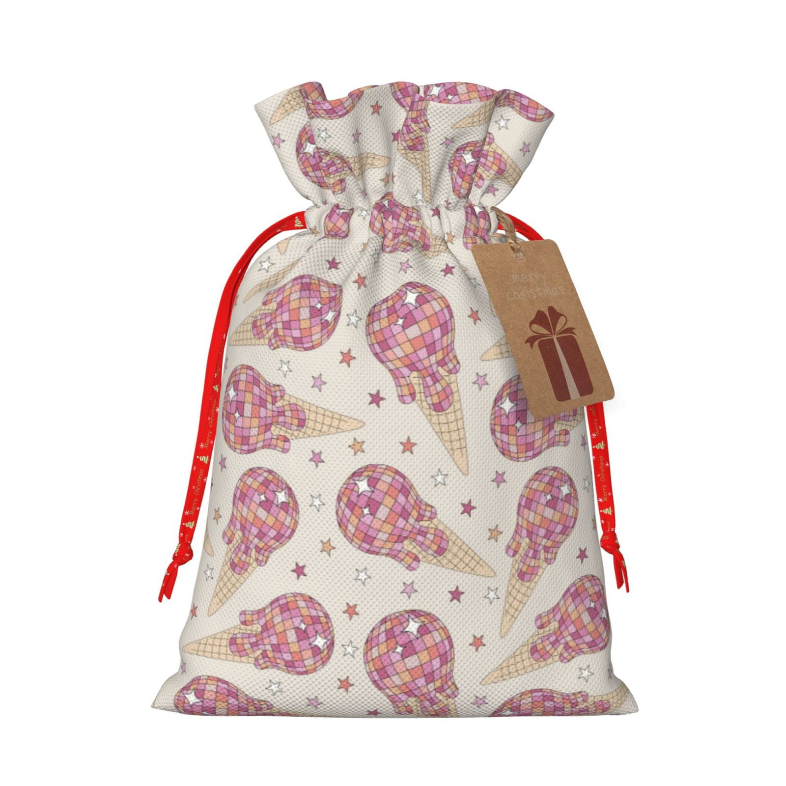 Christmas Gift Bags 8-Pack - Medium Kraft Paper Bags 10x4x12.6 Inches With Handles