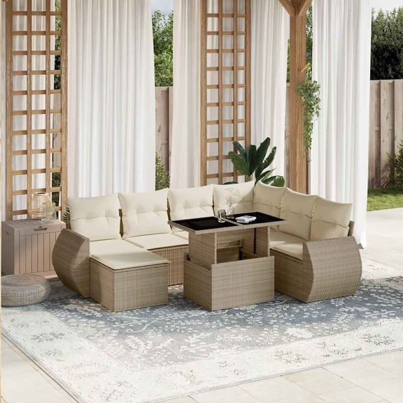 vidaXL Garden Sofa Set Beige
