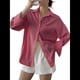 thumbnail image 1 of Camisas de Mujer con Botones, Camisas Formales A Rayas, Mangas Largas, Solapas, Camisas de Oficina, Blusas Gran Rojo L, 1 of 8