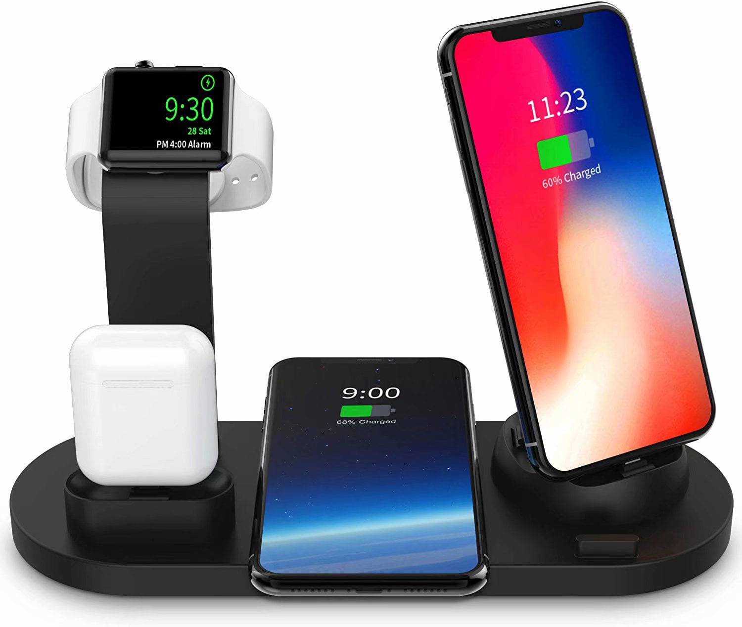 Cyber Monday Wireless Charger 4 In 1 Wireless Charging Stand For Apple Watch And Airpod Charging Station For Multiple Devices Qi Fast Charging Dock For Iphone Samsung Walmart Com Walmart Com