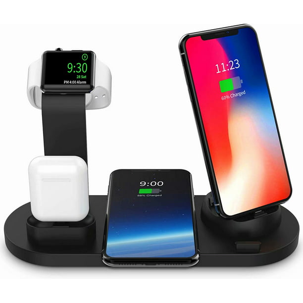 Cyber Monday Wireless Charger 4 In 1 Wireless Charging Stand For Apple Watch And Airpod Charging Station For Multiple Devices Qi Fast Charging Dock For Iphone Samsung Walmart Com Walmart Com