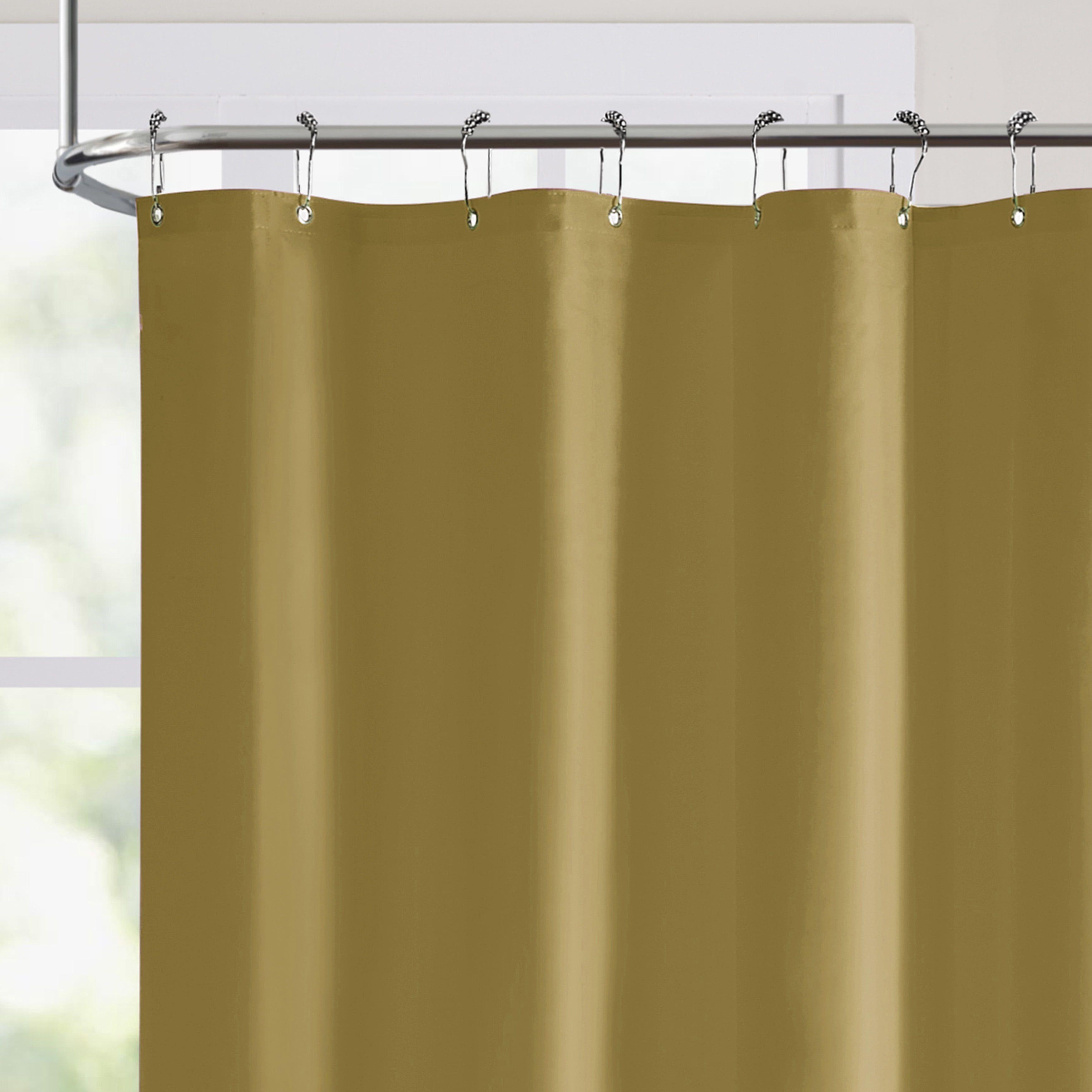 VCNY Home Hotel Style Gold Heavy Duty PEVA Shower Liner, 72" x 72"