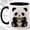Black, variant on Cute Panda Coffee Mug, Plush Panda Mug for Girls and Women, Kawaii Bear Holding Bamboo Heart Design, Animal Lover Gift, Ceramic 11 Oz Cup