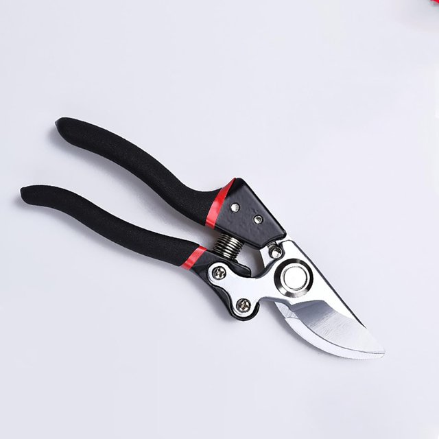 New export garden pruning shears labor-saving fruit tree fruit picking pruning shears sk5 large opening flower thick branch shears (Black rubberized handle)