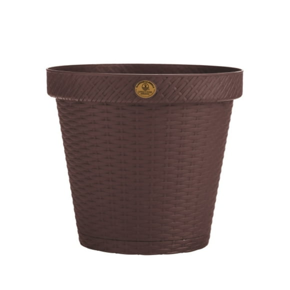 Maceta Redonda Ratán Café Plástico Jardín Marca La Ardilla La Ardilla Café redonda