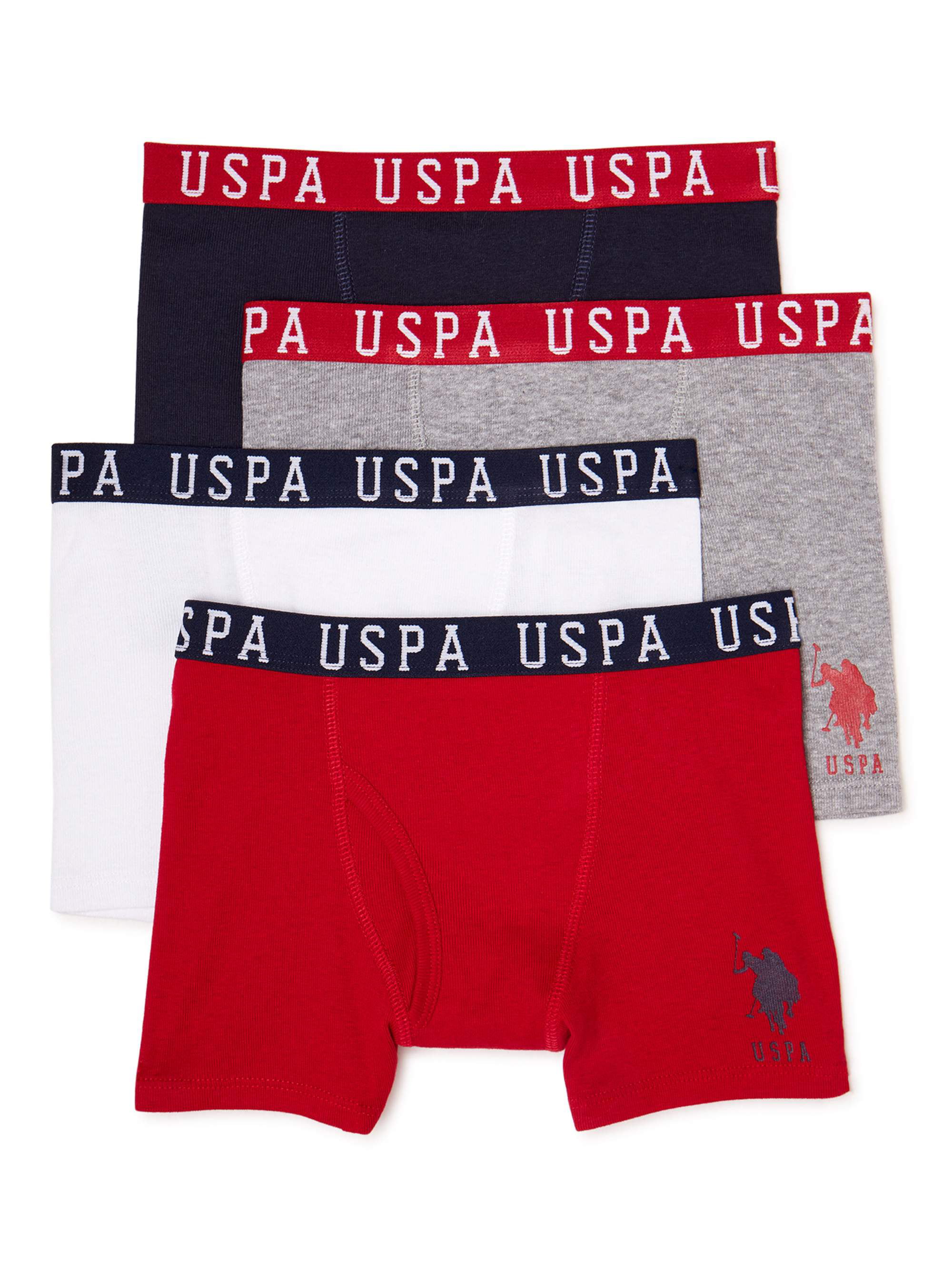 Polo Assn Boys Performance Active Compression Underwear Boxer Briefs 4 Pack U.S