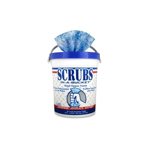 SCRUBS InABucket Hand Cleaner Towels 12" x 10" Blue Absorbent