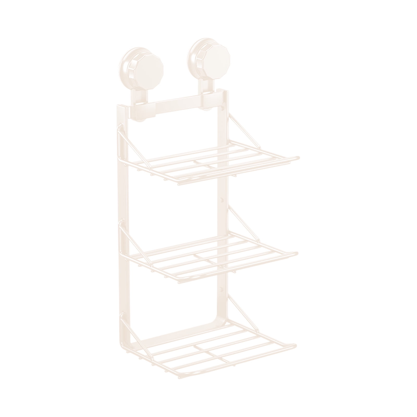 Multi-Layer Kitchen Suction Cup Storage Rack, Wall Mounted Stainless Steel Shelves for Vegetable Utensils, No Holes Required, Home Storage Organizer for Kitchen and Bathroom