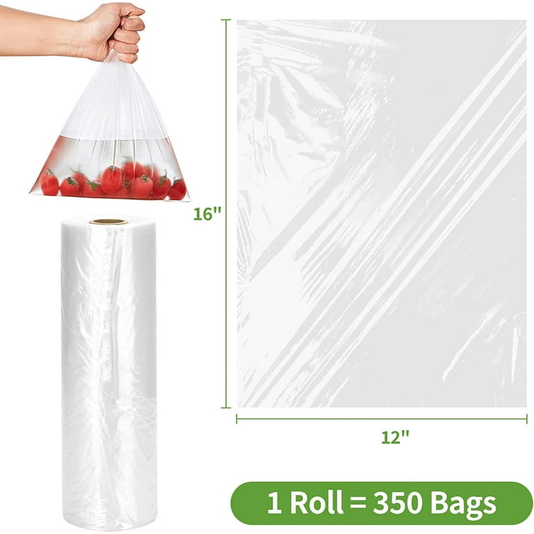 FungLam 12 X 16 Plastic Produce Bag on a Roll, Bread and Grocery Cle